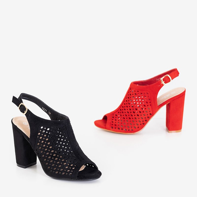 Sandales femme Chahn ajourées rouges - Footwear