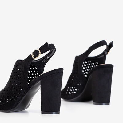 Sandales femme Chahna noires ajourées noires - Footwear