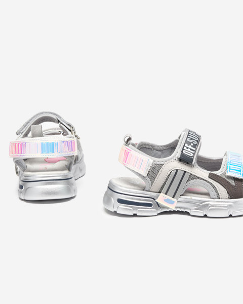 Sandales fille grises avec empiècements holographiques Heilol - Footwear