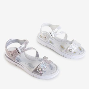 Sandales gris foncé à perles holographiques pour enfants Mondi - Chaussures