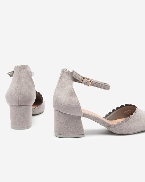 Sandales grises en daim pour femme sur le poteau Ametis - Footwear
