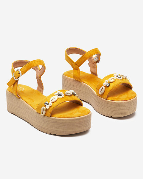 Sandales jaunes pour femmes avec décoration Zetika - Footwear