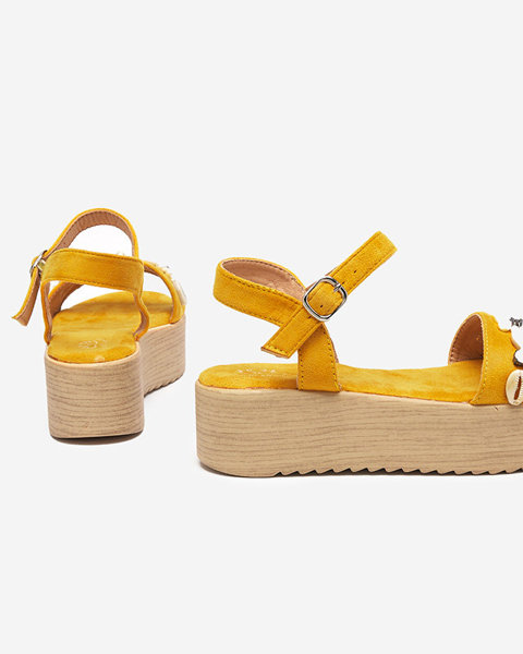Sandales jaunes pour femmes avec décoration Zetika - Footwear