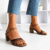 Sandales marron sur un montant supérieur à rayures colorées Ghilea - Footwear