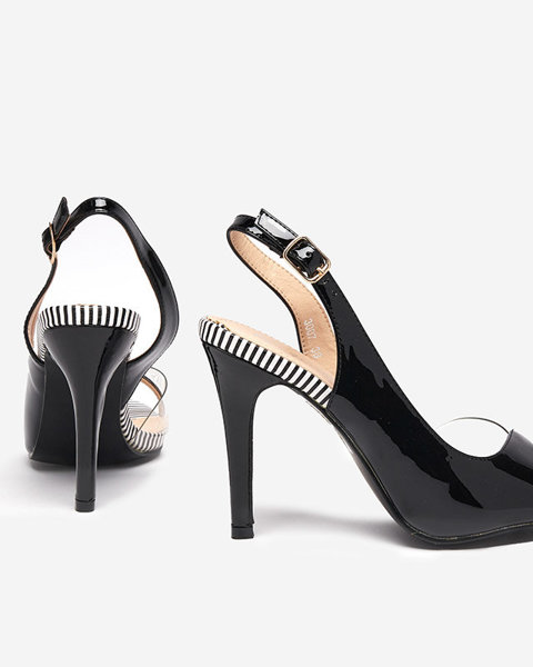 Sandales noires pour femmes à talon haut Rotter- Shoes