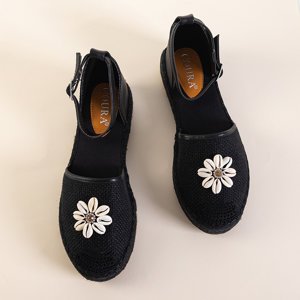 Sandales noires pour femmes a'la espadrilles sur la plateforme Maybel - Chaussures