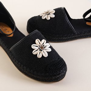 Sandales noires pour femmes a'la espadrilles sur la plateforme Maybel - Chaussures