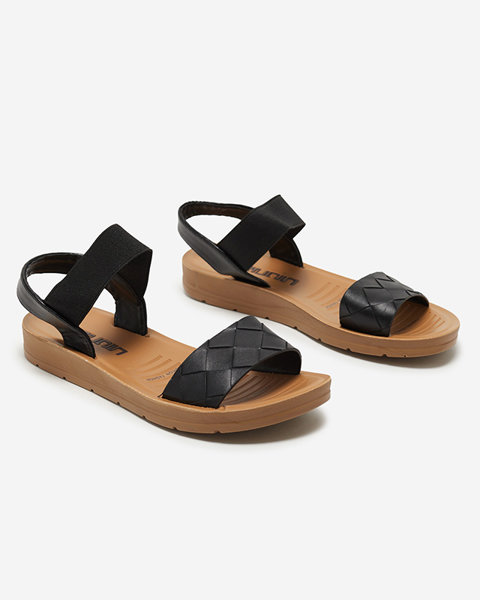 Sandales noires pour femmes avec élastique Astroo- Footwear