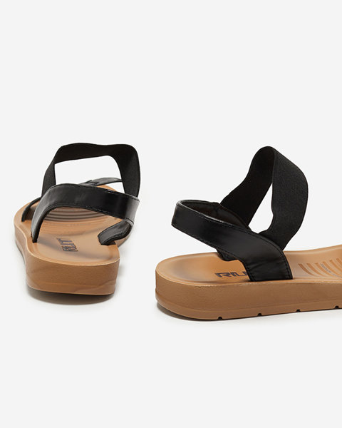 Sandales noires pour femmes avec élastique Astroo- Footwear