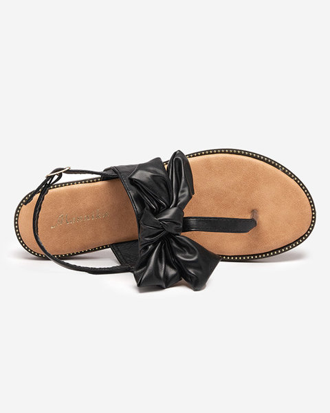 Sandales noires pour femmes avec nœud Guzann - Shoes