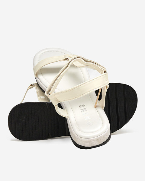 Sandales plates pour femme crème Hereris - Footwear