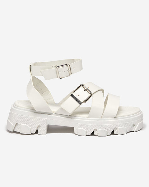 Sandales pour femmes blanches sur une semelle plus épaisse Ccins- Footwear