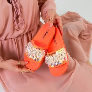 Sandales pour femmes corail avec pierres Halpasi - Chaussures