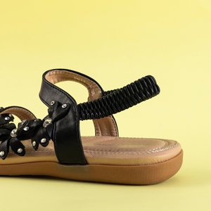 Sandales pour femmes noires à fleurs Aflori - Footwear