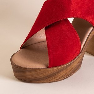 Sandales pour femmes rouges sur un haut poteau Inga - Footwear
