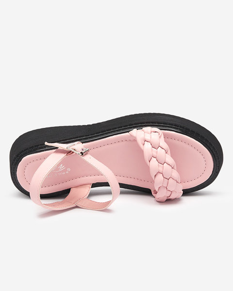 Sandales pour femmes sur une semelle plus épaisse en rose Usinos- Footwear