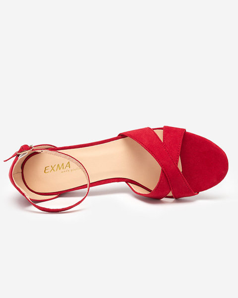 Sandales rouges pour femmes sur le poteau Nenki - Footwear