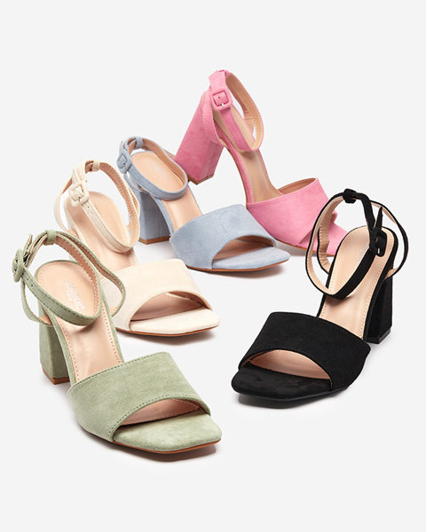 Sandales vertes pour femme en suède écologique Herra - Footwear