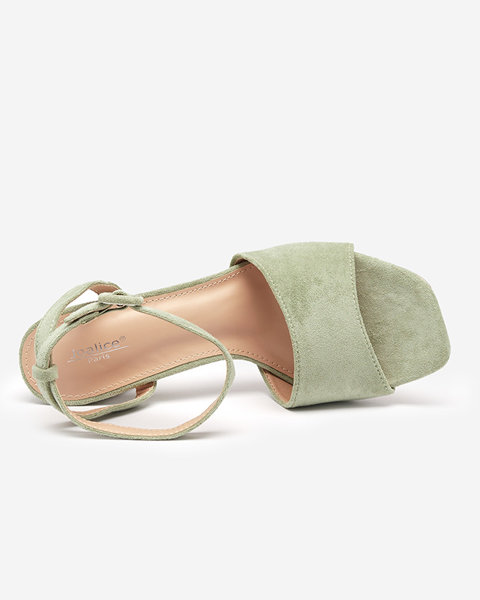 Sandales vertes pour femme en suède écologique Herra - Footwear