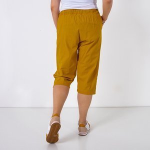 Short 3/4 femme moutarde avec poches - Vêtements