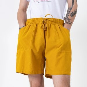 Short court homme moutarde avec poches - Vêtements