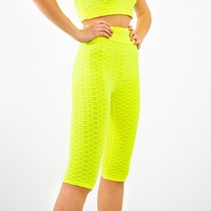 Short cycliste femme vert fluo - Vêtements