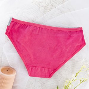 Slip femme rose fluo avec imprimé - Sous-vêtements