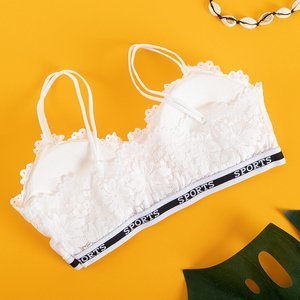 Soutien-gorge blanc en dentelle pour femme - Sous-vêtements