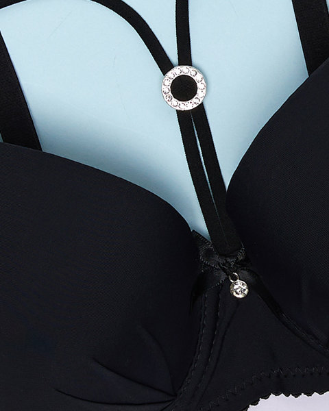 Soutien-gorge rembourré à bretelles pour femme noir - Sous-vêtements