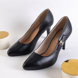 Stilettos noirs pour femmes avec boucle Choth- Footwear