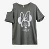 T-shirt Minnie Mouse kaki pour femme - Vêtements 1