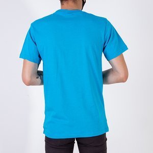 T-shirt en coton bleu pour homme - Vêtements