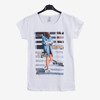 T-shirt femme blanc avec imprimé - Blouses 1
