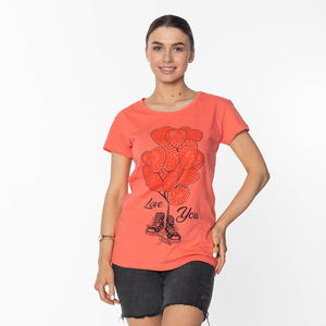 T-shirt femme corail imprimé BALLON - Vêtements