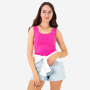 T-shirt femme rose foncé à bretelles - Vêtement