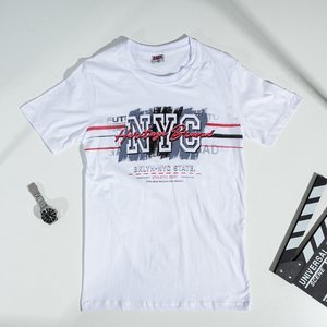 T-shirt homme blanc imprimé - Vêtements