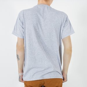 T-shirt homme gris en coton avec imprimé - Vêtements