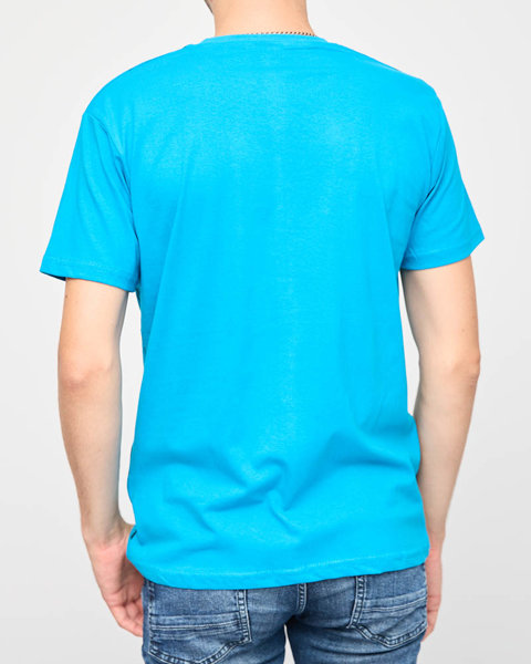 T-shirt homme turquoise avec imprimé - Vêtements