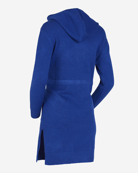 Tunique pull femme bleu marine à capuche - Vêtements