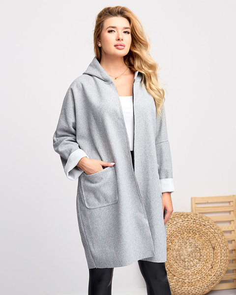 Veste manteau femme intemporelle grise - Vêtements