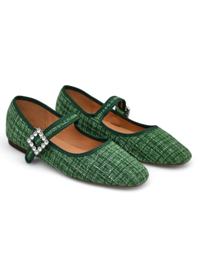 Royalfashion Ballerines à carreaux pour femmes avec boucle et strap Riffos