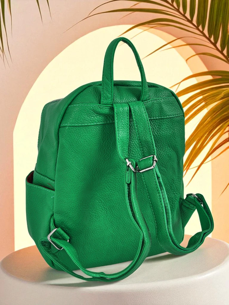 Sac à dos pour femmes AURELIA Verde cuir écologique A4 Królewska Moda