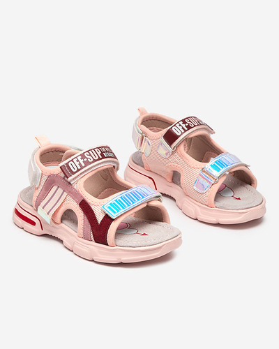 Sandales roses pour fille avec empiècements holographiques Heilol - Footwear
