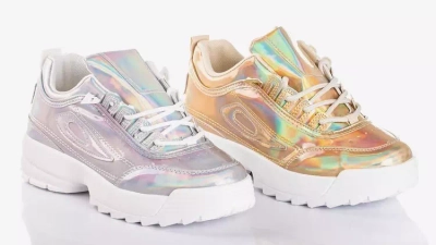 OUTLET Baskets argentées pour femmes avec une finition holographique That's It - Footwear