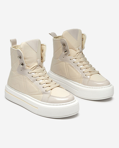 OUTLET Baskets de sport femme beige Asmako- Footwear