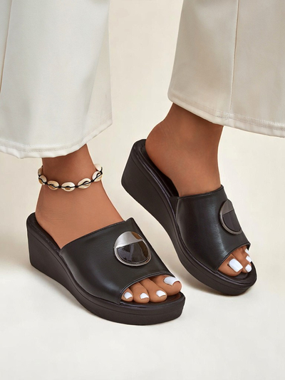 Royalfashion Sandales compensées pour femmes Elira