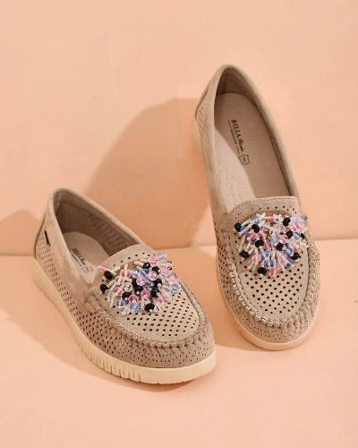 Royalfashion Mocassins ajourés perlés pour femme Namis