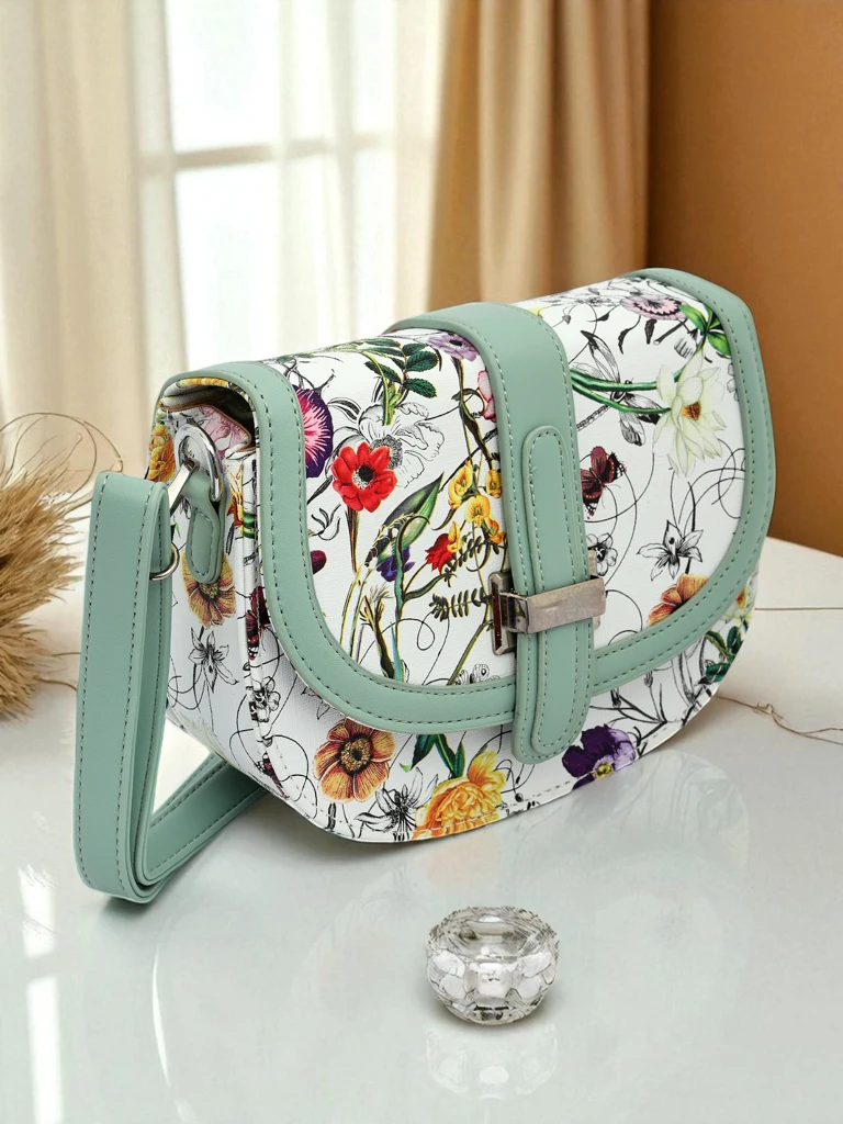 Royalfashion Petit sac à main pour femme en cuir écologique à fleurs Ori Elle