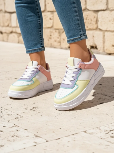 Baskets pour femmes Elektra Pastello - multicolores cuir écologique printemps