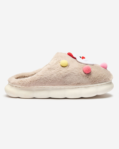 Royalfashion Chaussons de Noël pour femme en marron clair Fertemse
